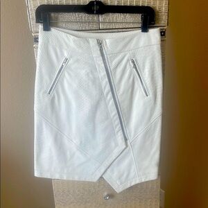 Yigal Azrouel White leather, snake embossed print Wrap skirt